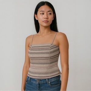 Monroe & Main Beige Bustier Style Top - Size 14